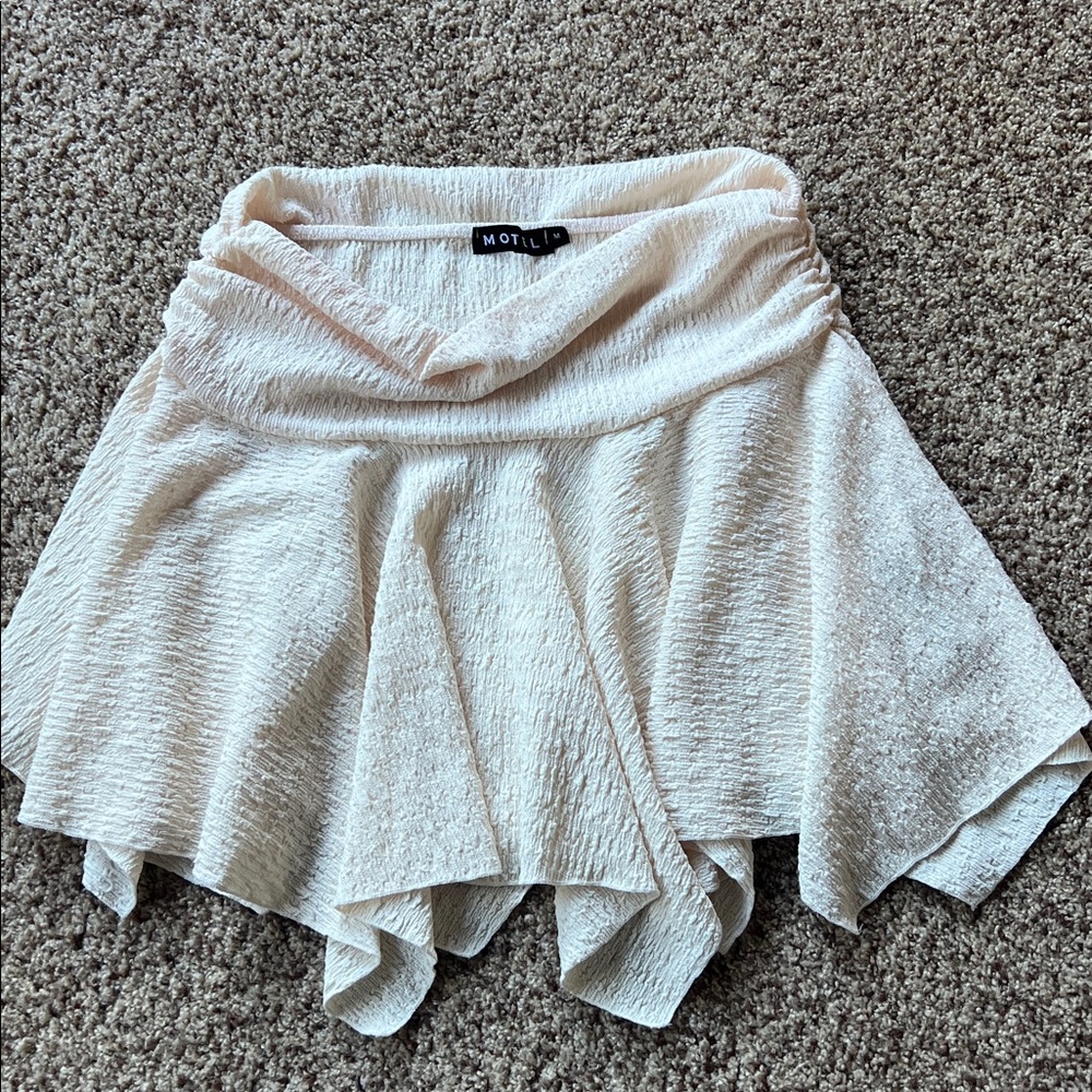 Motel Rocks Cream Textured Skirt